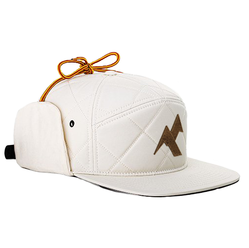 Linehunter LTD Cap - Winter Mütze - Freeride Cap - Wooden Emblem - white